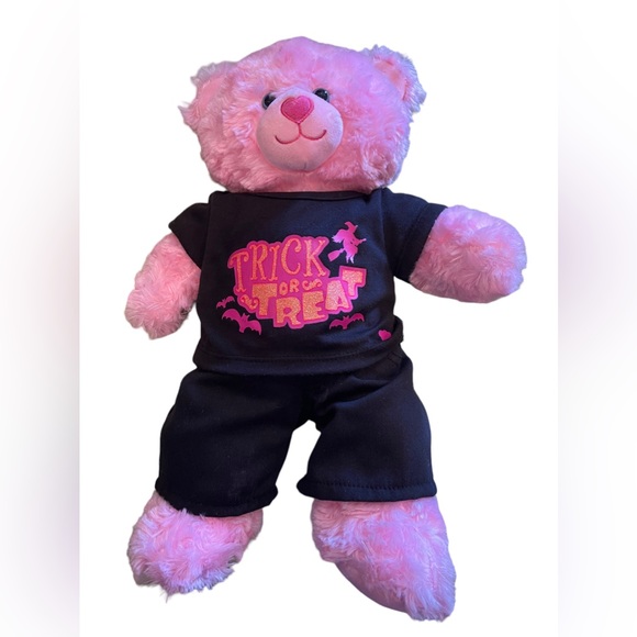 BuildABear Toys Build A Bears Pink Halloween Teddy Bear Like New